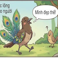Truyện ngụ ngôn: Sáo mượn lông công