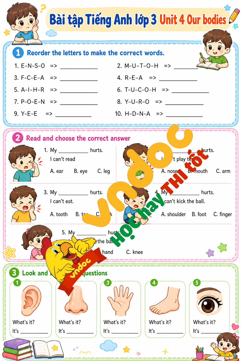 Bài tập Unit 4 lớp 3