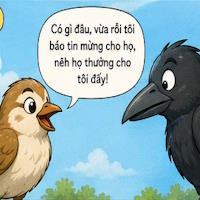 Truyện ngụ ngôn: Chim khách và quạ
