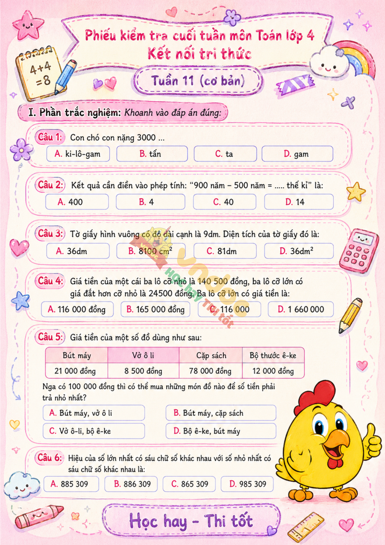 phieu bai tap toan lop 4 tuan 11 co ban kntt h1*970278