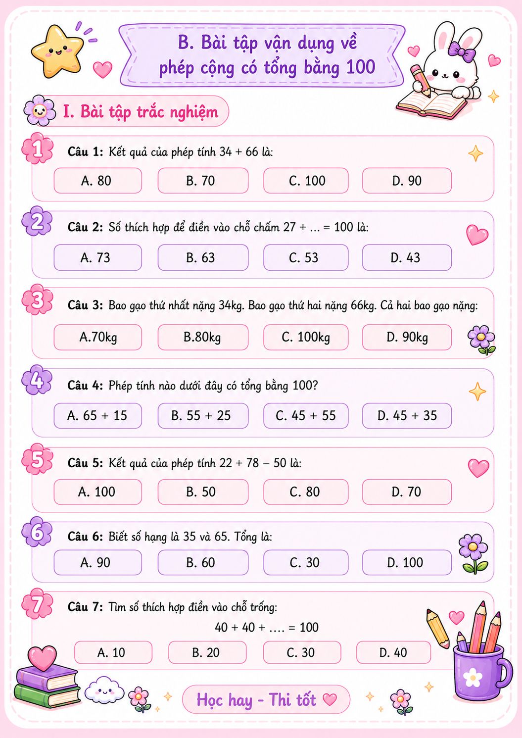 bai tap phep cong co tong bang 100 lop 2 h2*971427