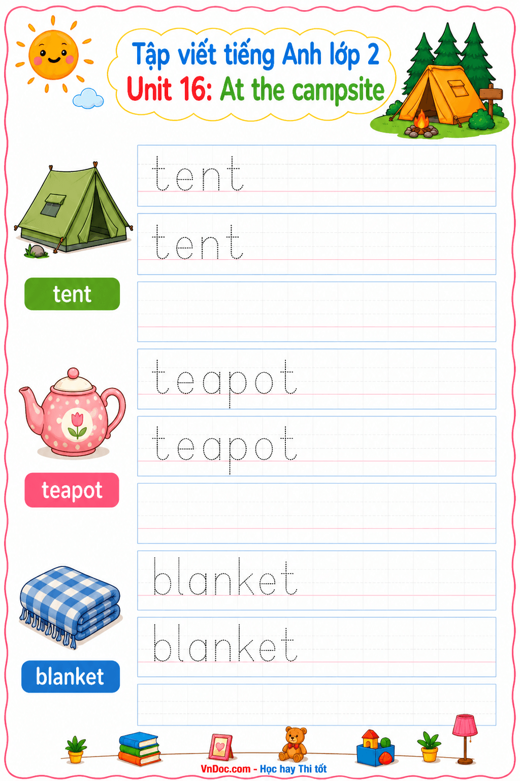 Tập viết Tiếng Anh lớp 2 Unit 16: At the campfire