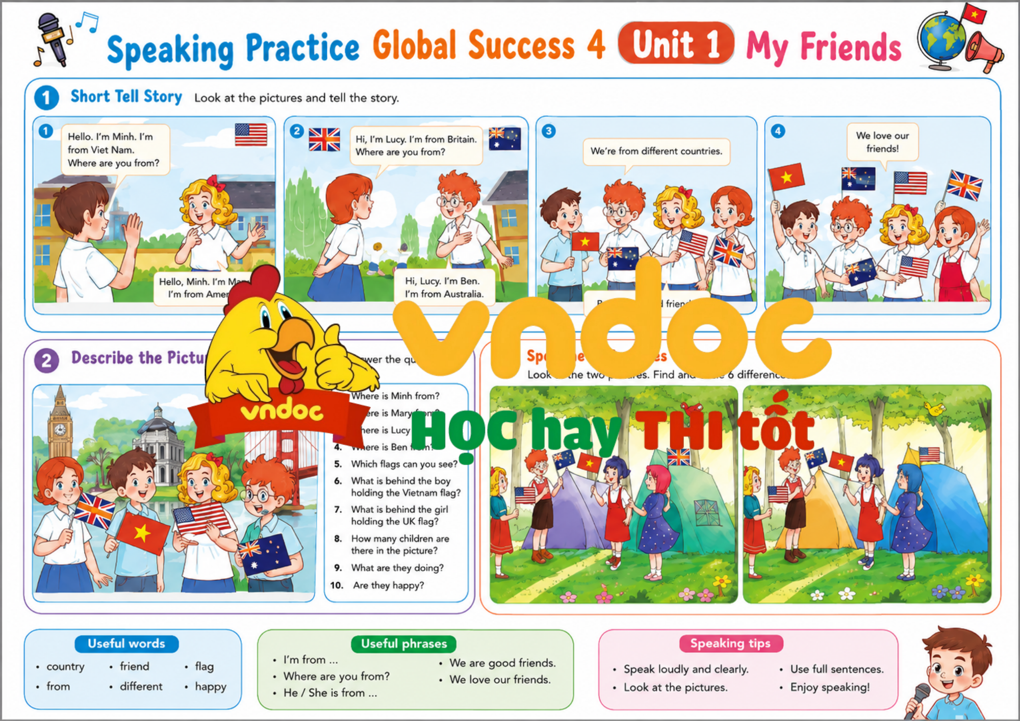 Speaking Practice Global Success 4 Unit 1 minh họa