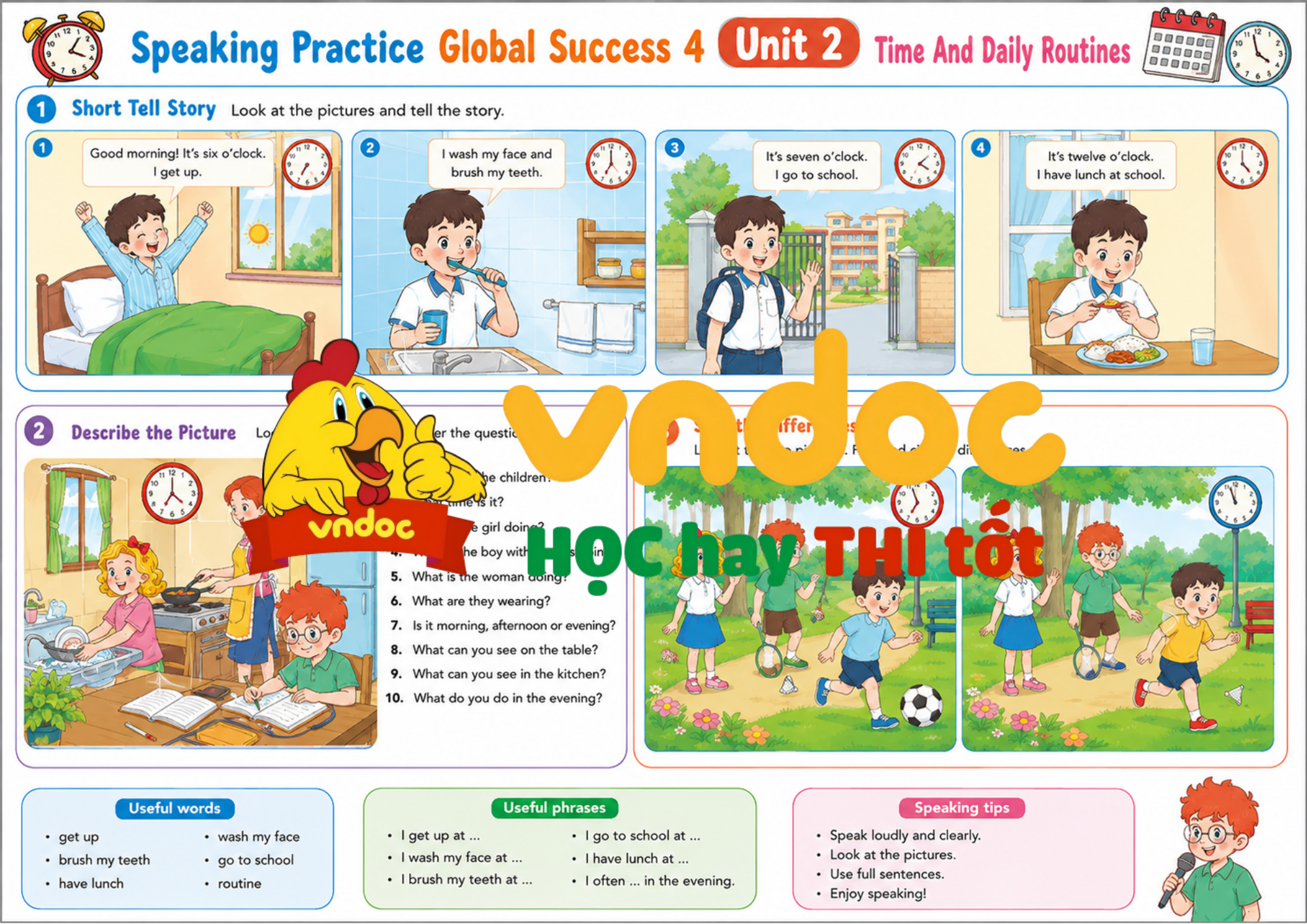 Speaking Practice Unit 2 Time And Daily Routines minh họa
