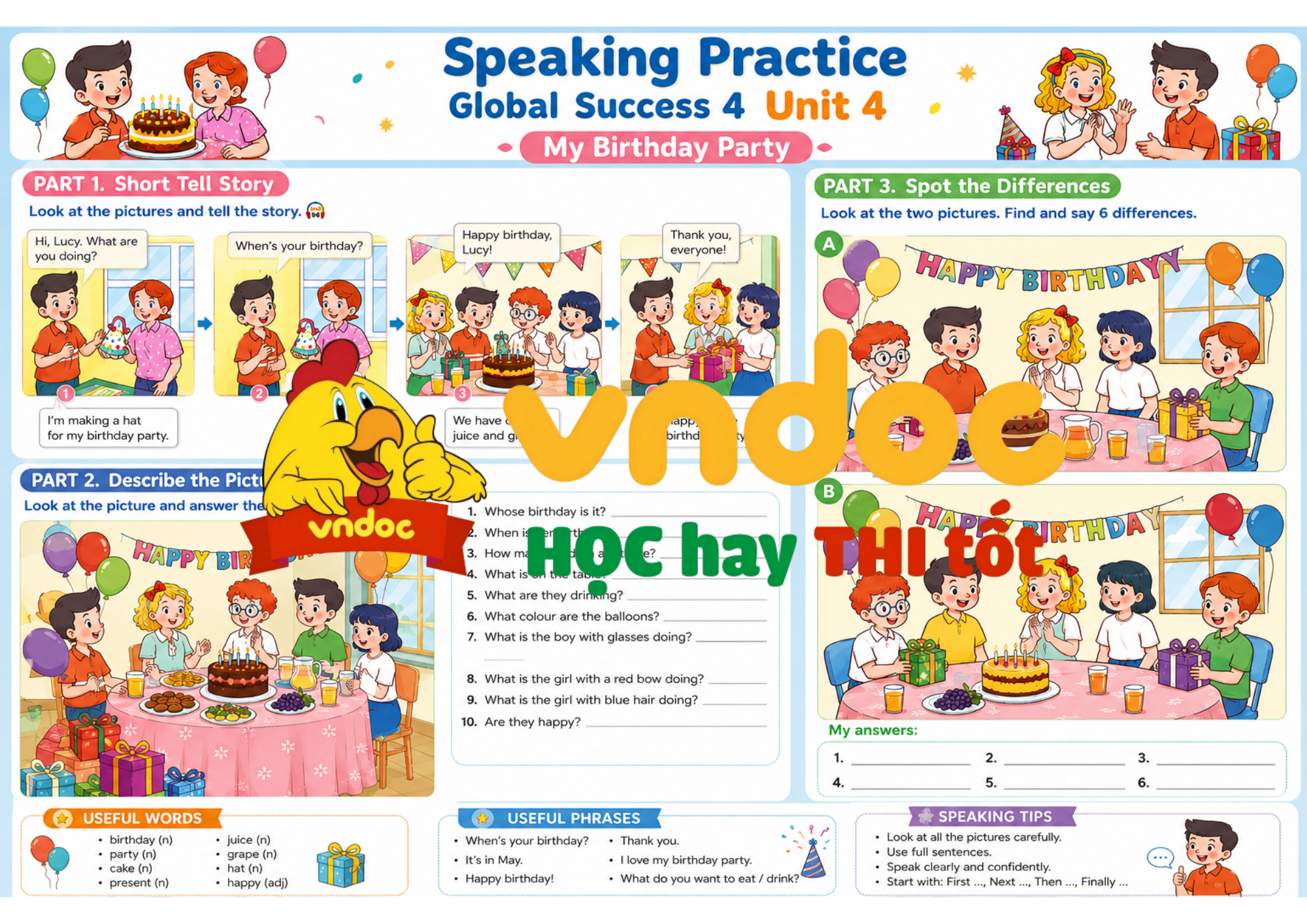Speaking Practice Unit 4 minh họa