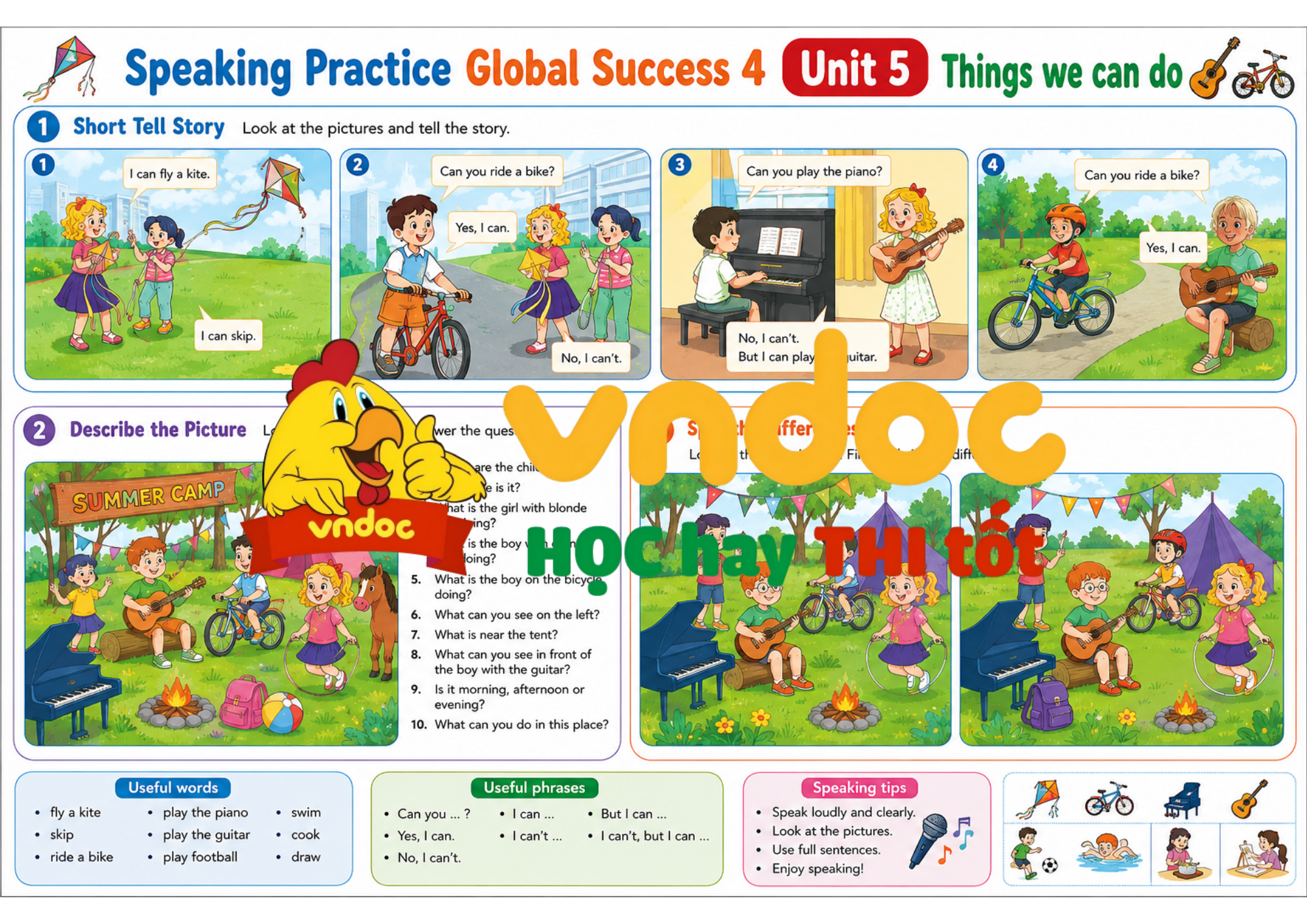 Speaking Practice Unit 5 Things we can do minh họa