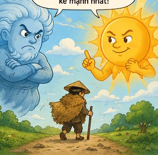 Truyện ngụ ngôn: Thần gió và Mặt trời