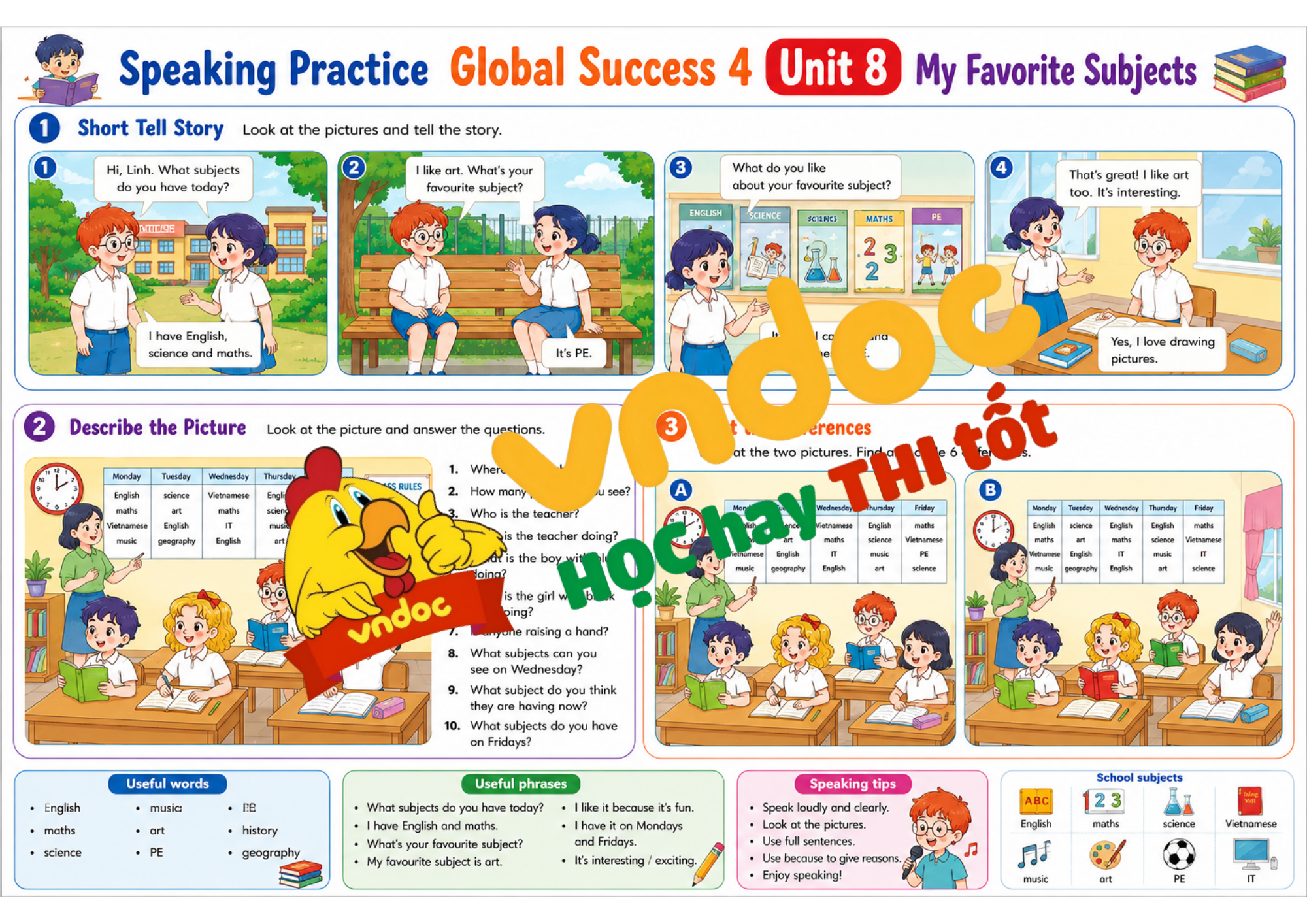 Luyện nói tiếng Anh 4 Global Success Unit 8 minh họa