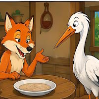 Truyện ngụ ngôn: Cáo và cò