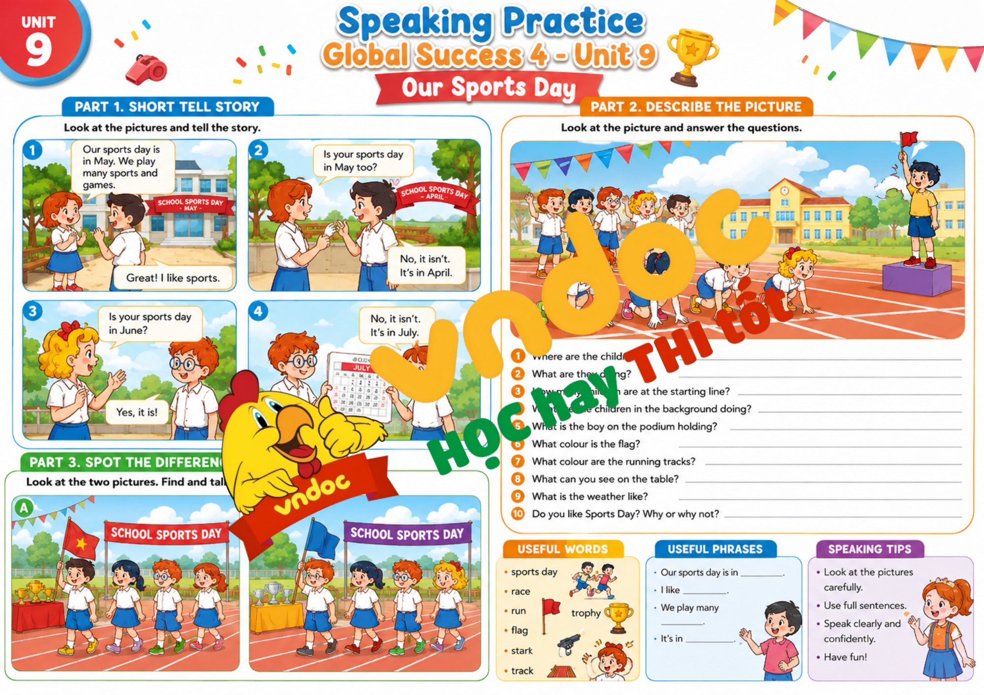 Speaking Practice Unit 9 Our Sports Day minh họa