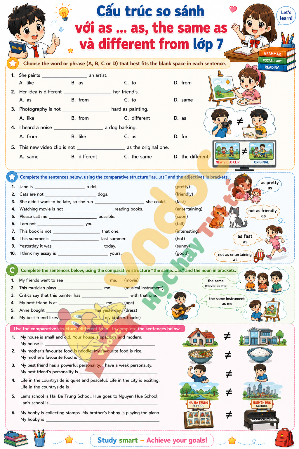 Bài tập so sánh 7 minh họa