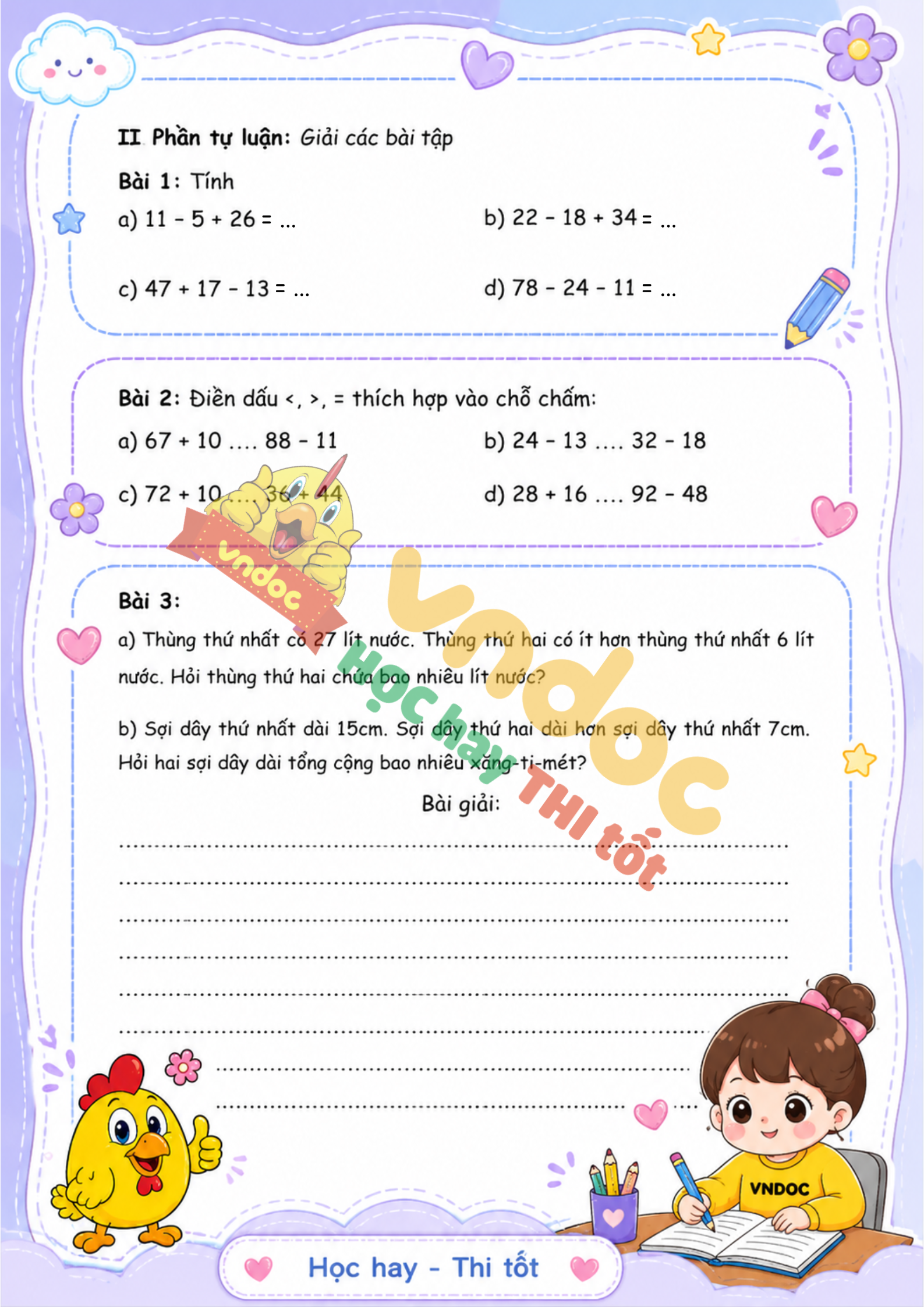 bt cuoi tuan toan lop 2 tuan 11 nang cao sach kntt mh2*978256