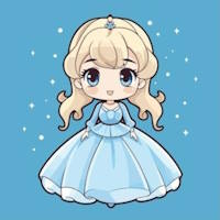 Tranh tô màu công chúa Chibi cho trẻ 