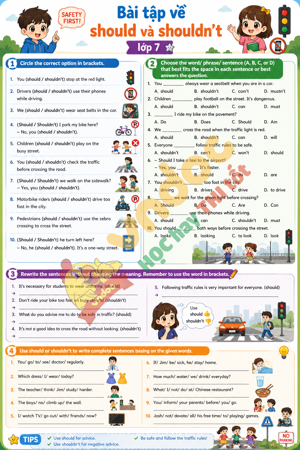 Phiếu bài tập Should/ Shouldn't