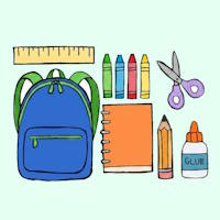 Tranh tô màu đồ dùng học tập cho bé