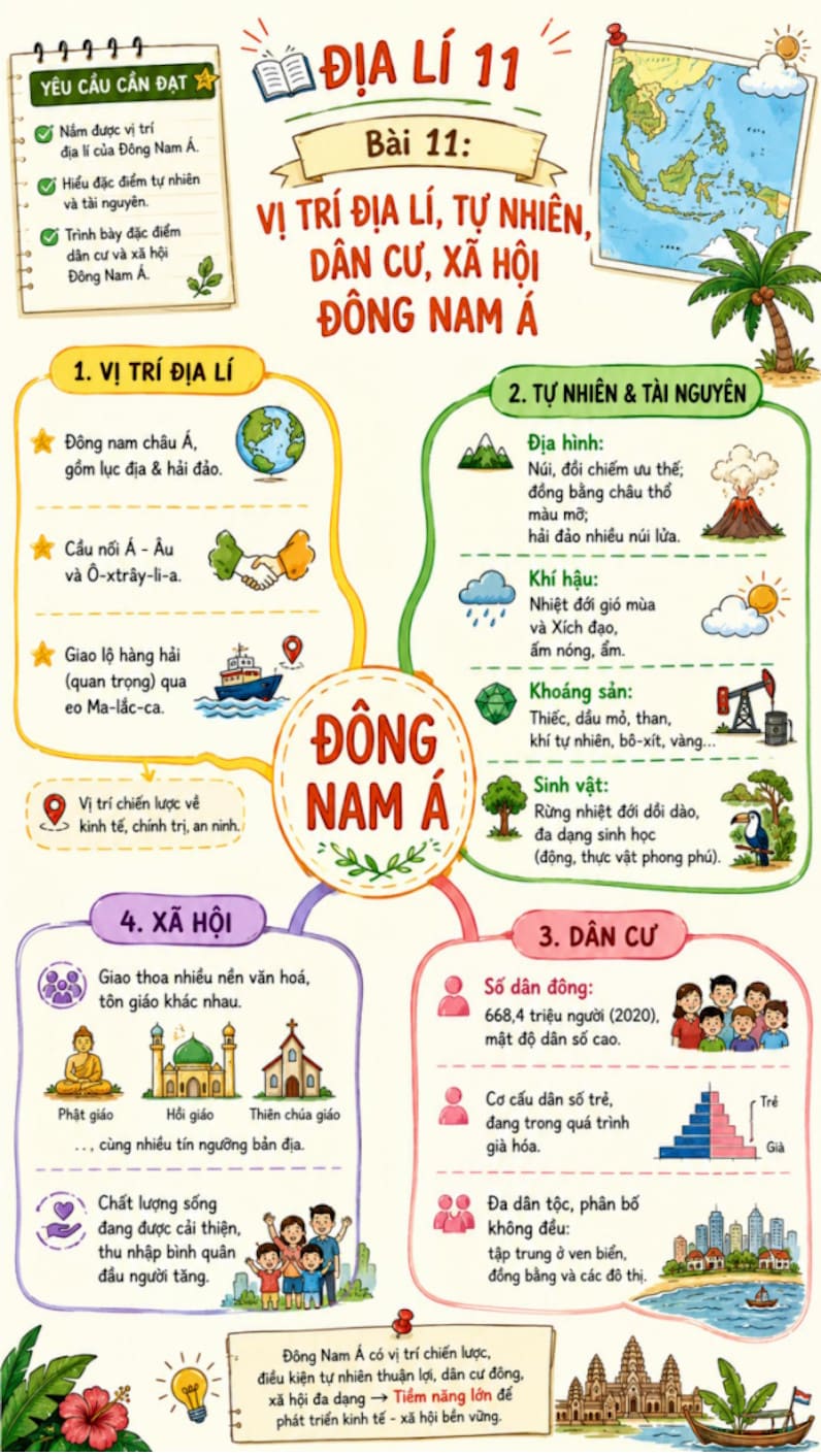 Infographic Địa lí 11 bài 11