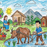 Tranh tô màu nghề nông cho bé