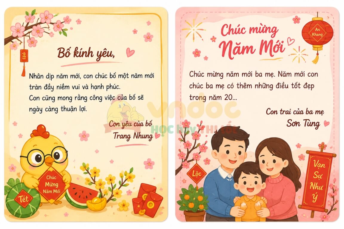 Viết một tấm thiệp chúc Tết