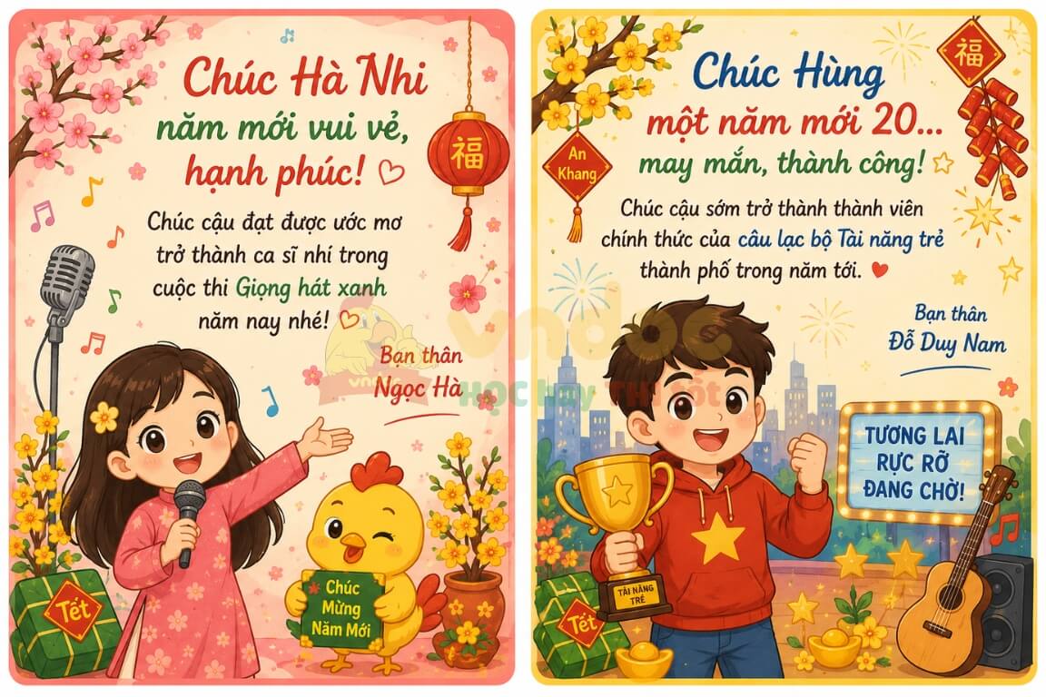 Viết một tấm thiệp chúc Tết
