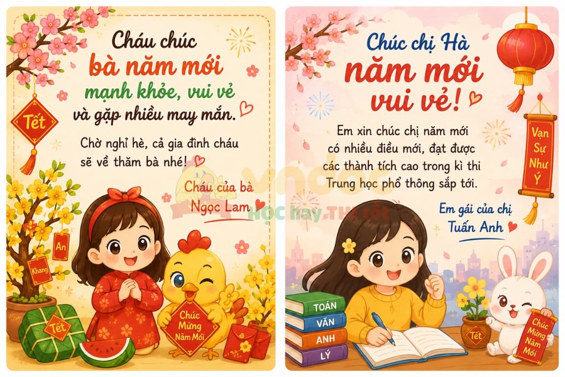 Viết một tấm thiệp chúc Tết