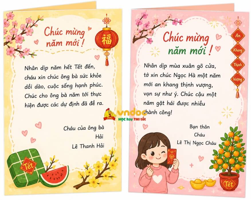 Viết một tấm thiệp chúc Tết