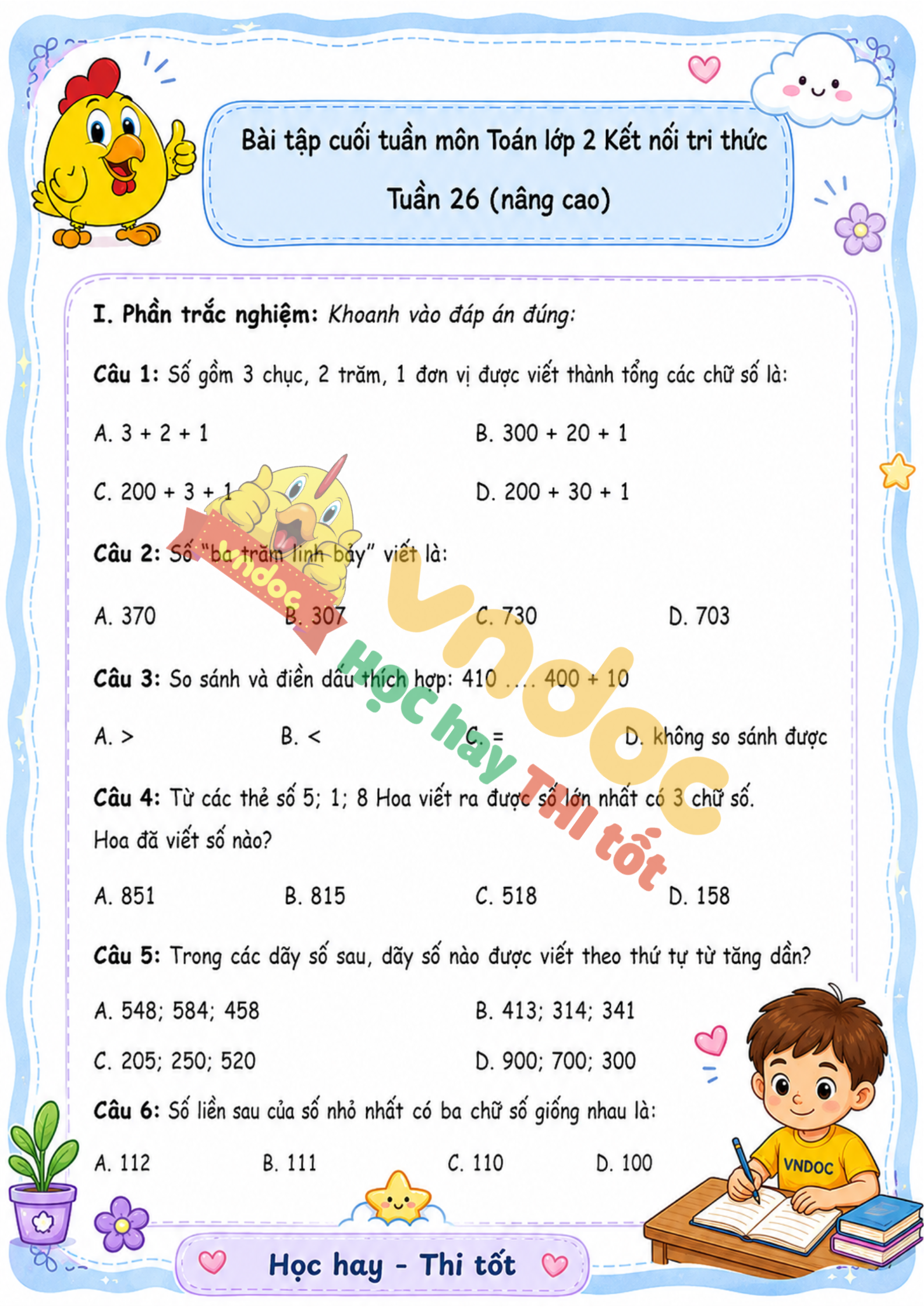 bt cuoi tuan toan lop 2 tuan 26 nang cao sach kntt mh1*984566
