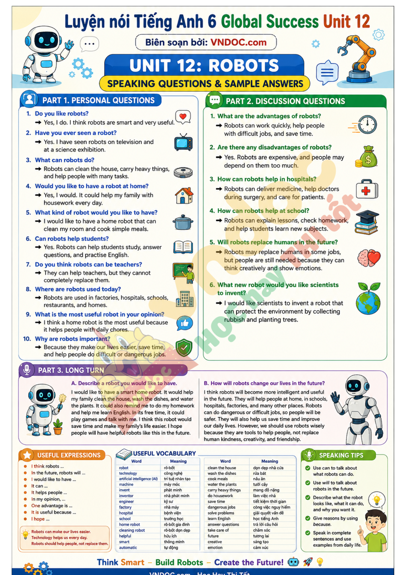 Luyện nói Tiếng Anh 6 Global Success Unit 12
