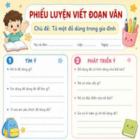 Câu lệnh tạo phiếu luyện viết đoạn văn cho học sinh Tiểu học