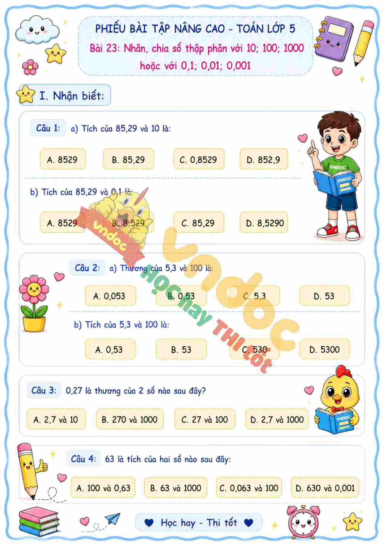 bai tap toan lop 5 bai 23 nhan chia so thap phan voi 10 100 1000 hoac voi 01 001 0001 nang cao mh1*297