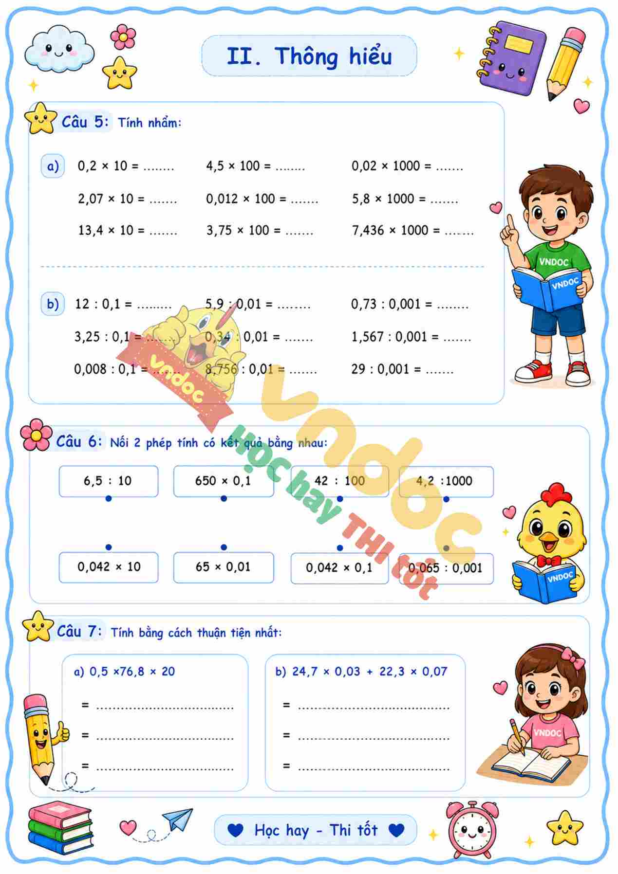 bai tap toan lop 5 bai 23 nhan chia so thap phan voi 10 100 1000 hoac voi 01 001 0001 nang cao mh2*298
