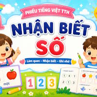 Phiếu Toán TTH: Nhận biết số 1