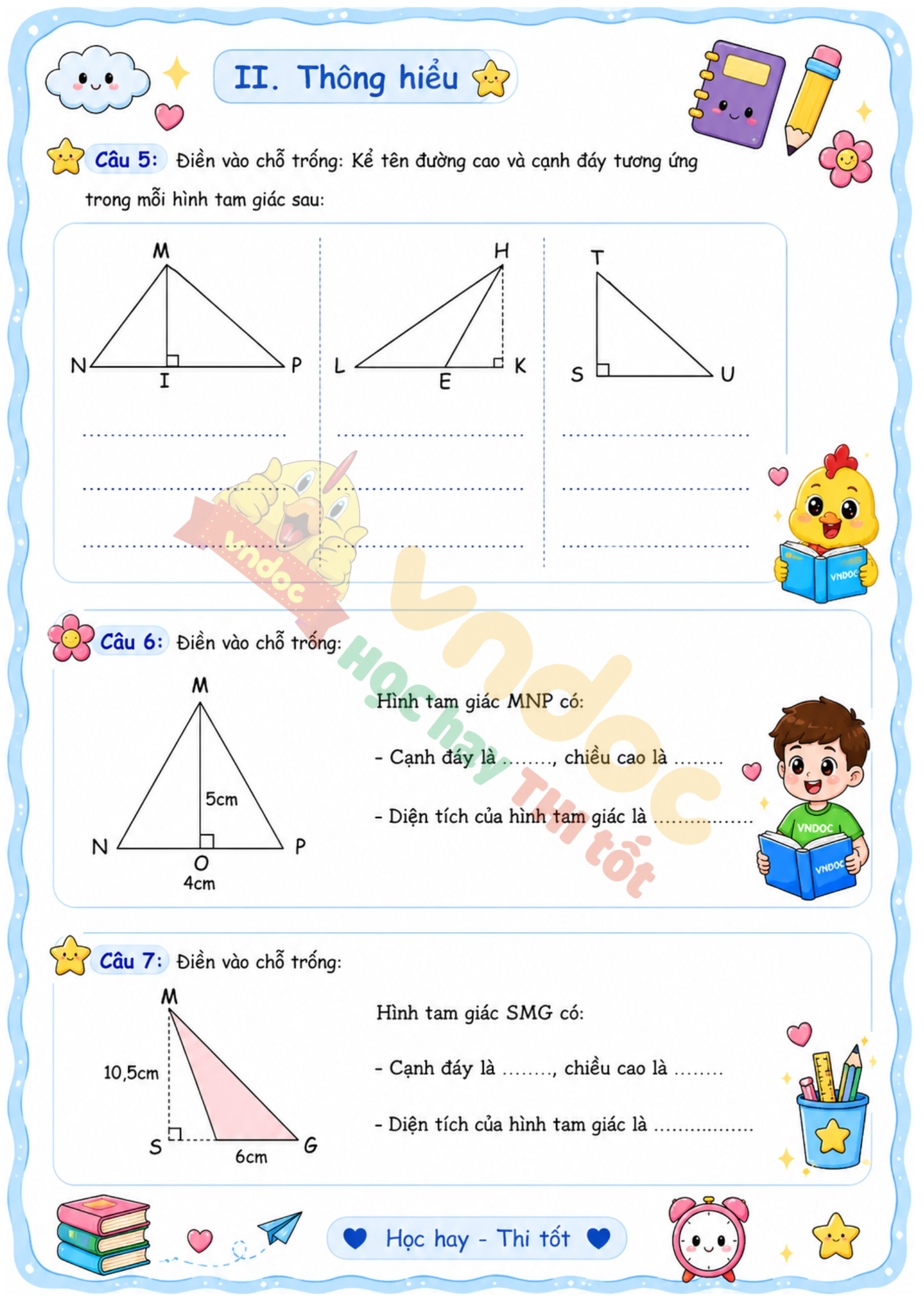 bai tap toan lop 5 bai 25 hinh tam gia dien tich hinh tam giac nang cao mh2*909