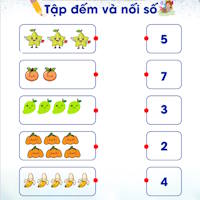 Phiếu tập đếm và nối số cho trẻ mầm non giúp bé học toán dễ dàng
