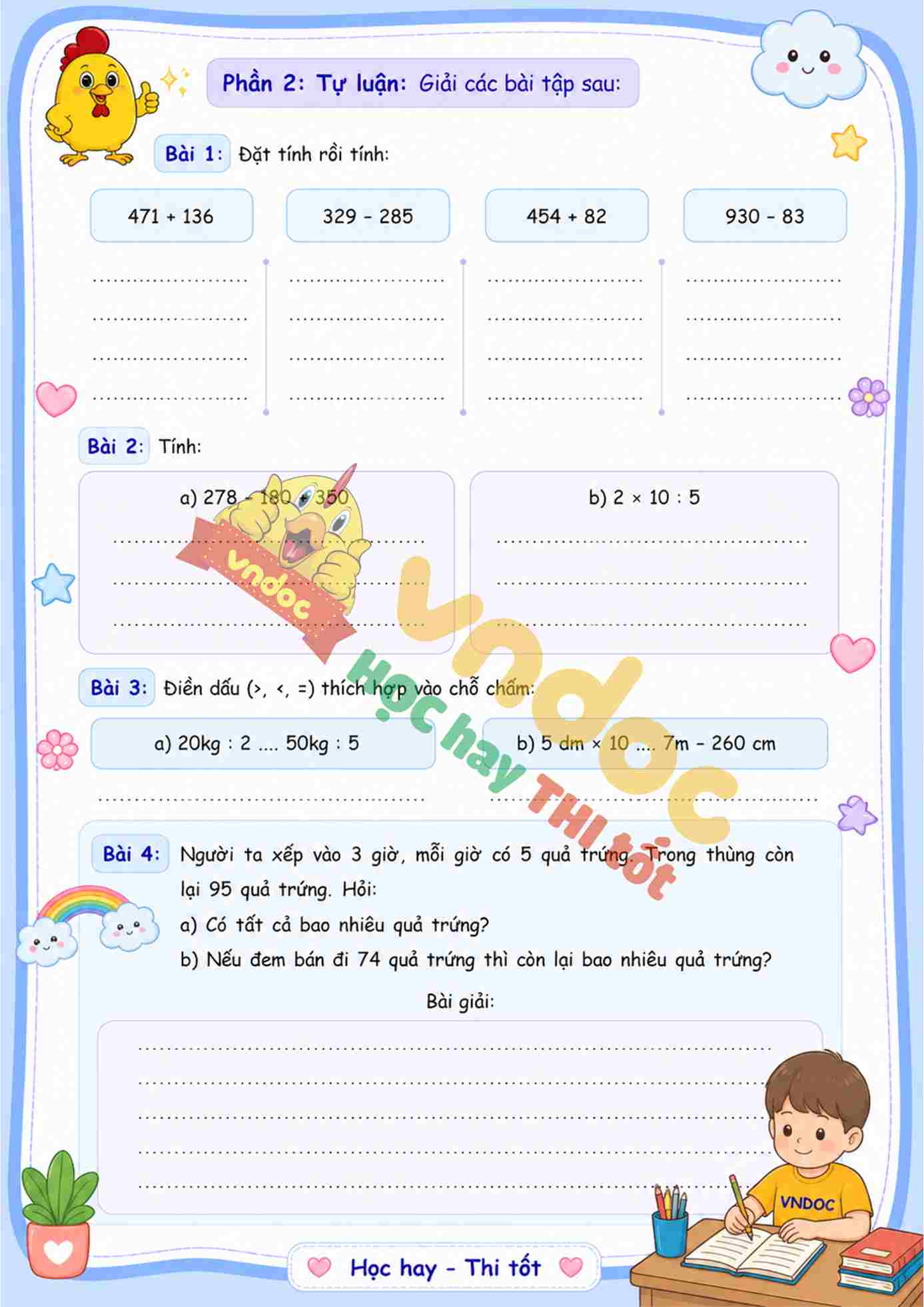 bt cuoi tuan toan lop 2 tuan 34 nang cao sach kntt mh2*2102