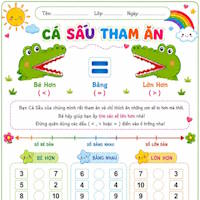 Bài tập rèn luyện dấu >, =, < cho bé 3–5 tuổi
