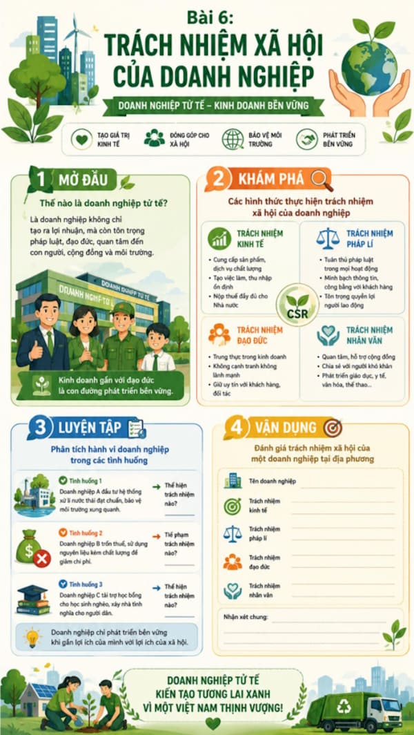 Infographic Kinh tế Pháp luật 12 bài 6