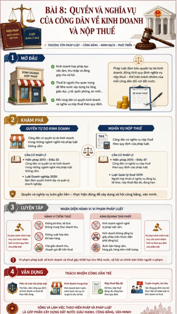 Infographic Kinh tế Pháp luật 12 bài 8