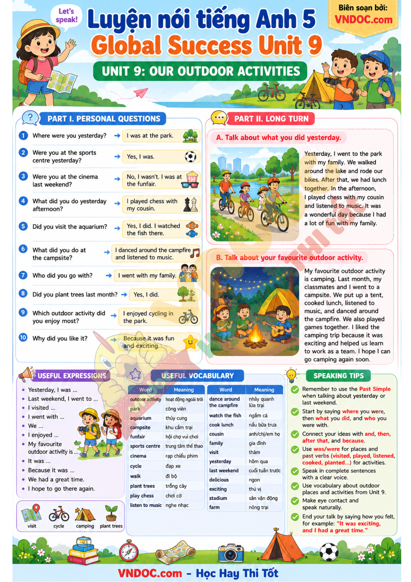 Luyện nói Tiếng Anh 5 Global Success Unit 9