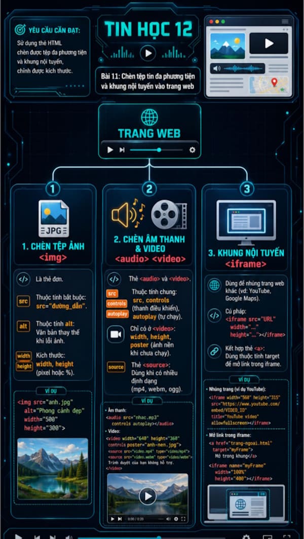 Infographic Tin học 12 bài 11