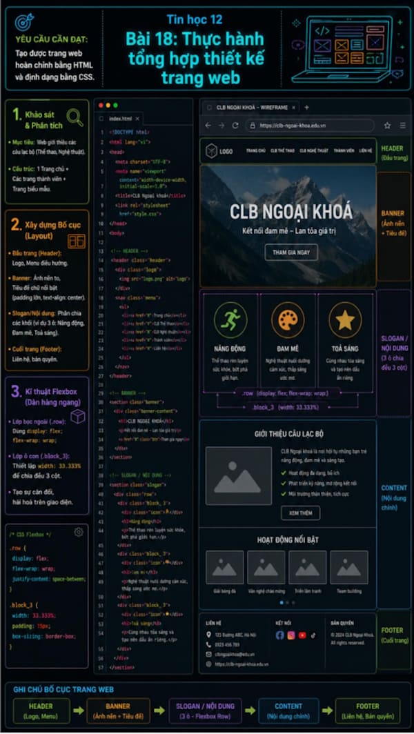 Infographic Tin học 12 bài 18