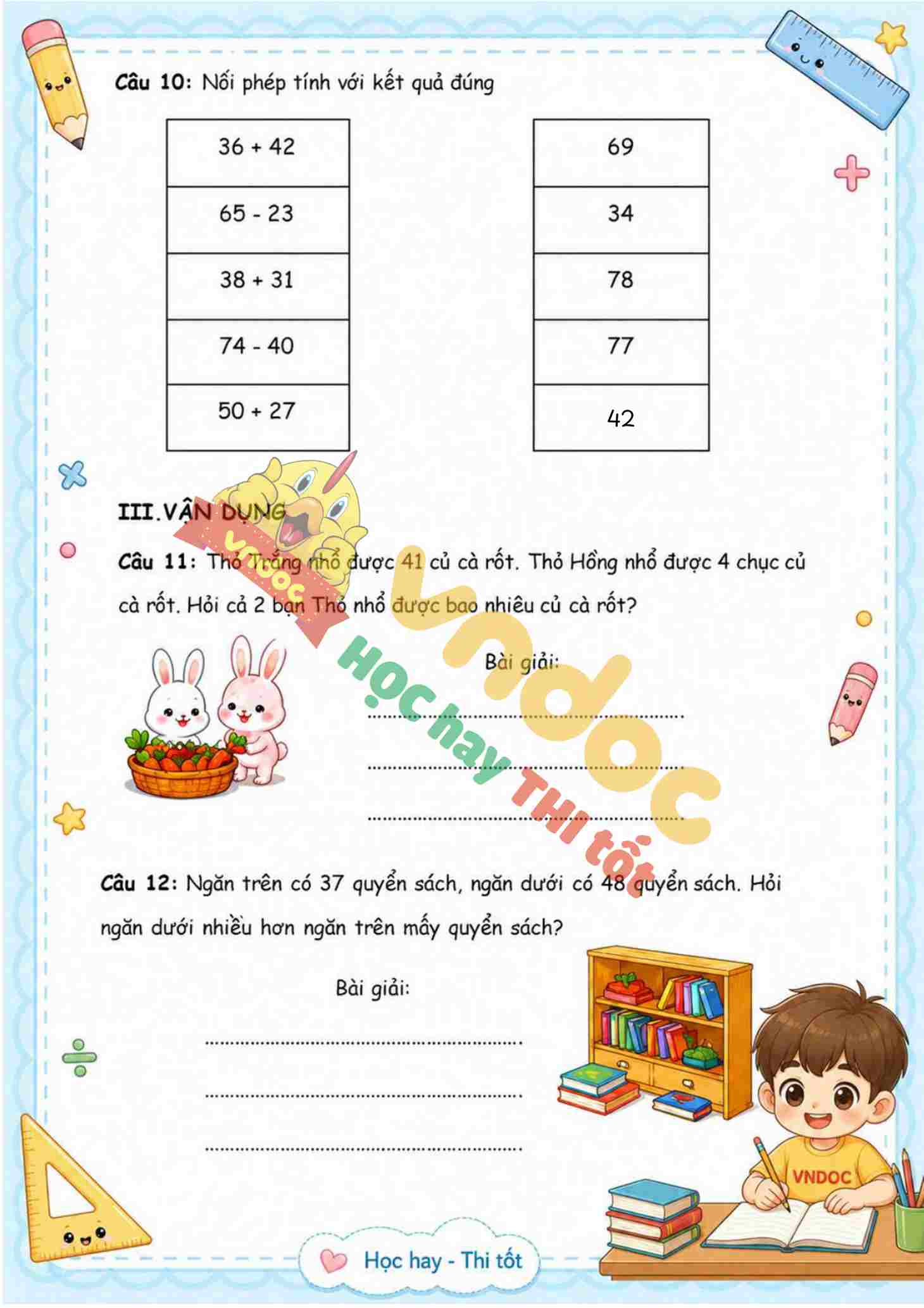 bt toan lop 2 bai 5 on tap phep cong phep tru khong nho trong pham vi 100 co ban mh2*6551