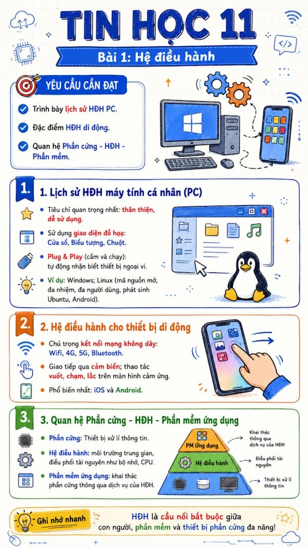 Infographic Tin học 11 bài 1