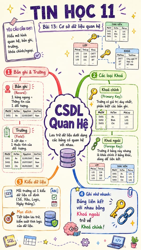 Infographic Tin học 11 bài 13