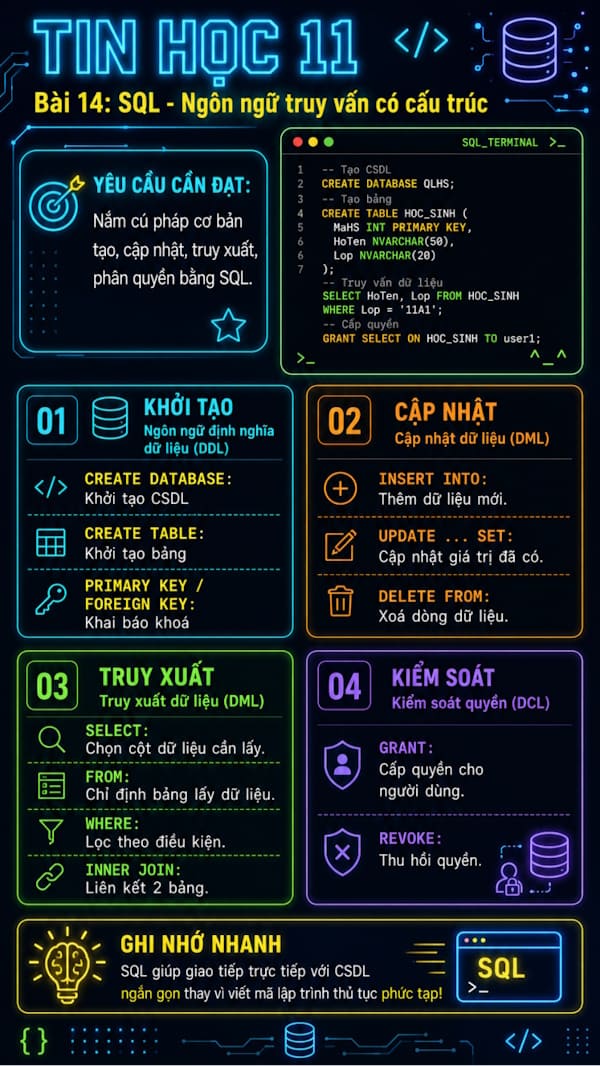 Infographic Tin học 11 bài 14