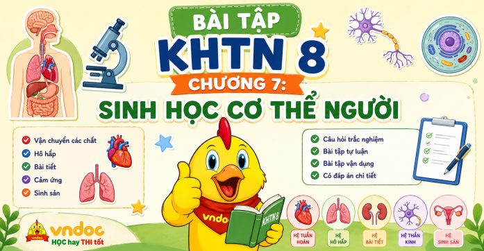 Bài tập KHTN 8 Chương 7: Sinh học cơ thể người