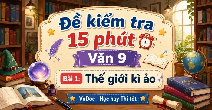 Bộ Đề kiểm tra 15 phút Ngữ Văn 9 Bài 1: Thế giới kì ảo (Có đáp án)