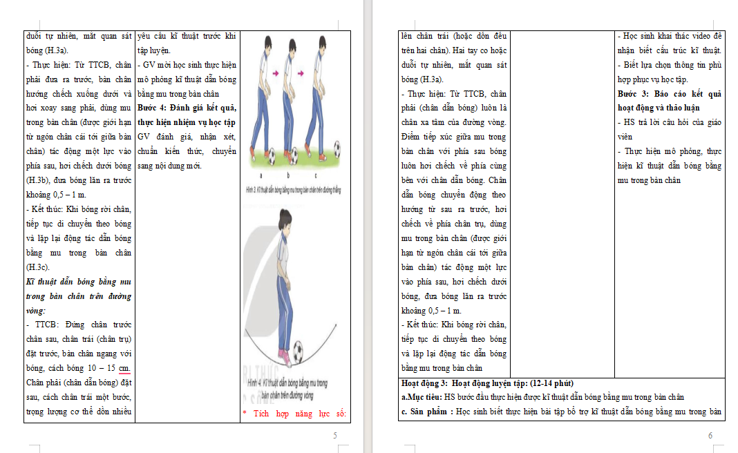 Giáo án Giáo dục thể chất 11 Bóng đá