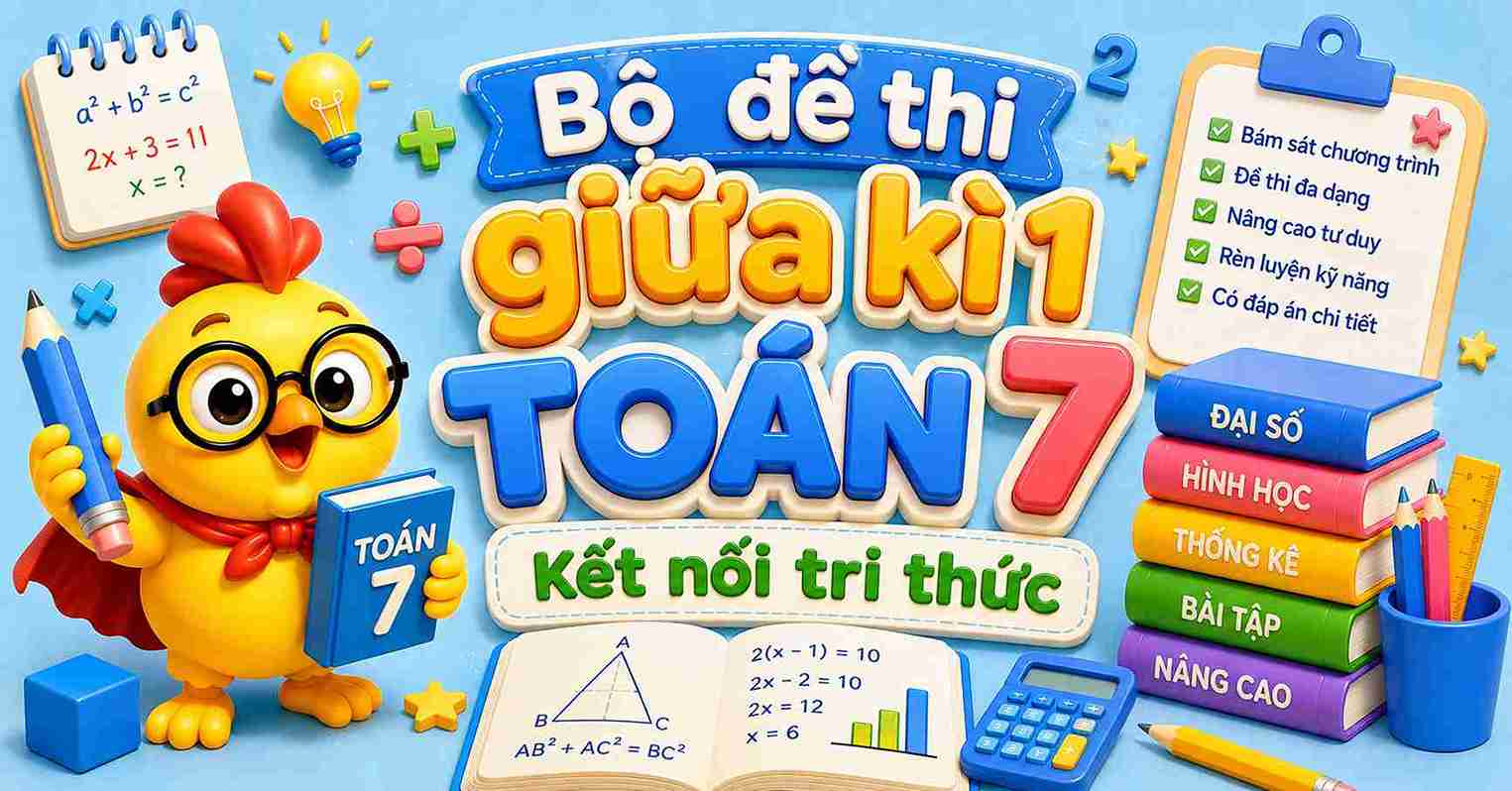 Bộ đề thi giữa kì 1 Toán 7 Kết nối tri thức