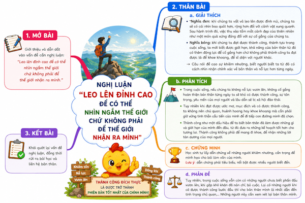 Nghị luận Leo lên đỉnh cao để có thể nhìn ngắm thế giới chứ không phải để thế giới nhận ra mình