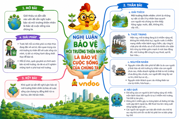 Dàn ý Nghị luận xã hội bảo vệ môi trường thiên nhiên là bảo vệ cuộc sống của chúng ta